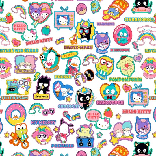Hello Kitty&#xAE; Friends &#x26; Stickers Cotton Fabric